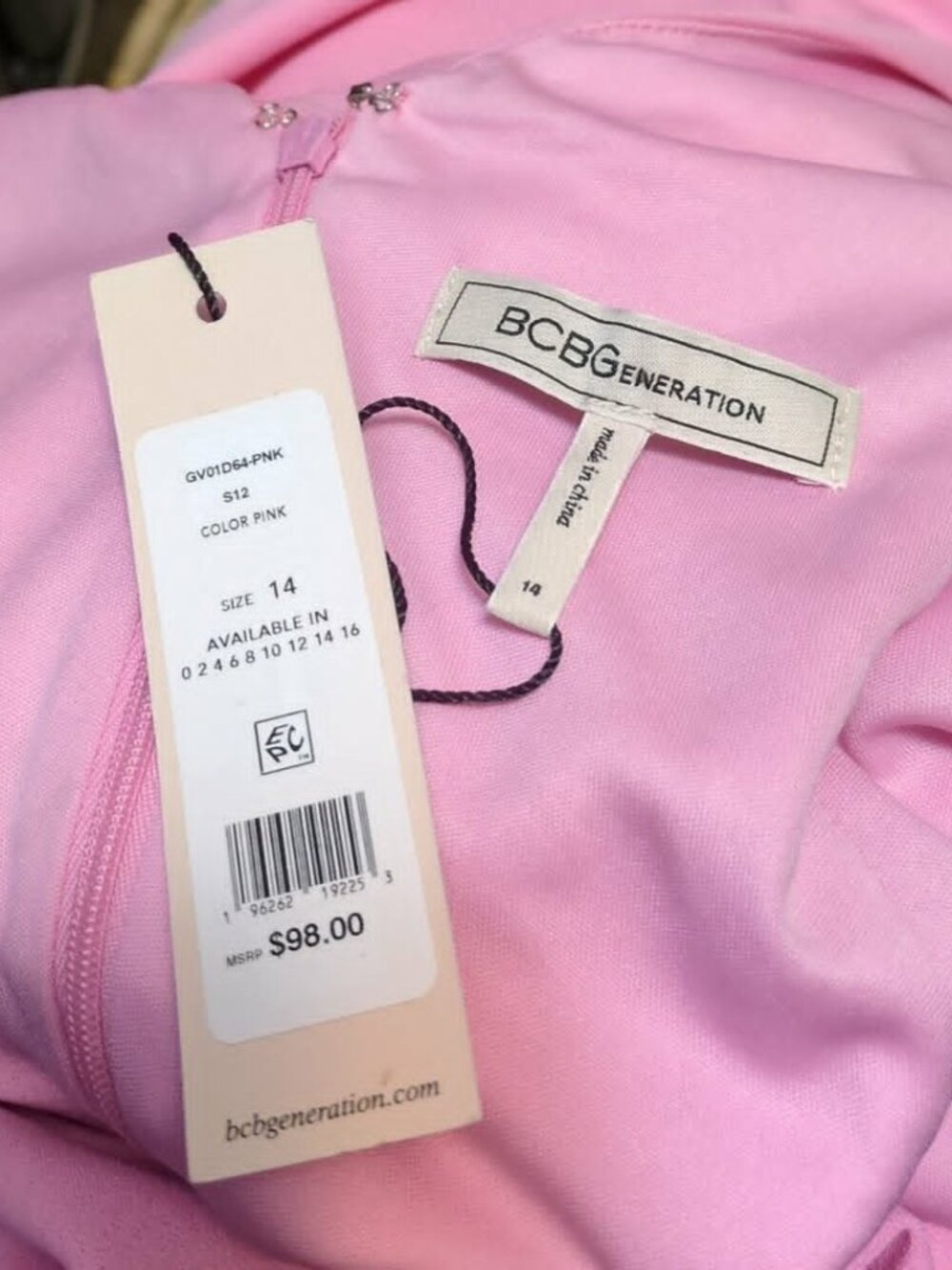 BCBGeneration Pink Tie Sleeve Minidress Size 14 New Adjustable Bow Knot Halter - Picture 6 of 8